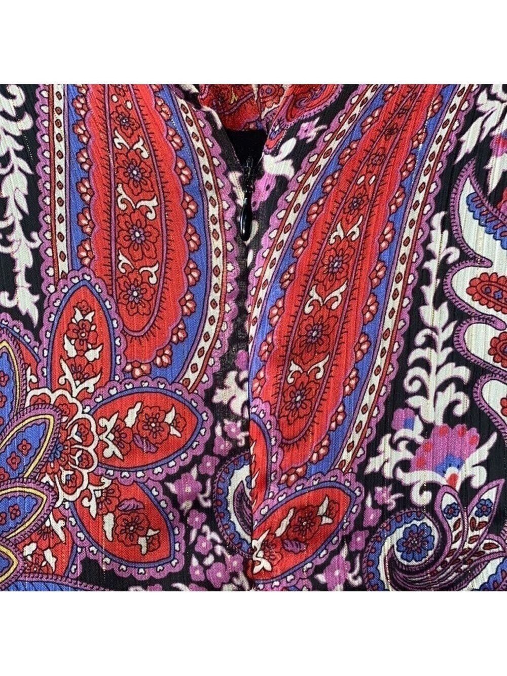 TAHARI By Arthur S. Levine Mock Neck Paisley Print Long Sleeve Maxi Dress NWOT - Picture 11 of 14